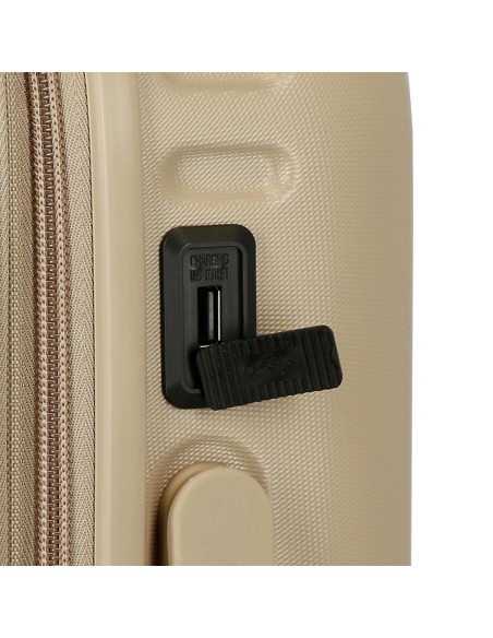 7698638 TROLLEY ABS 55CM.C/EXP. 4R. PJL ACCENT BEIGE CHAMPAG