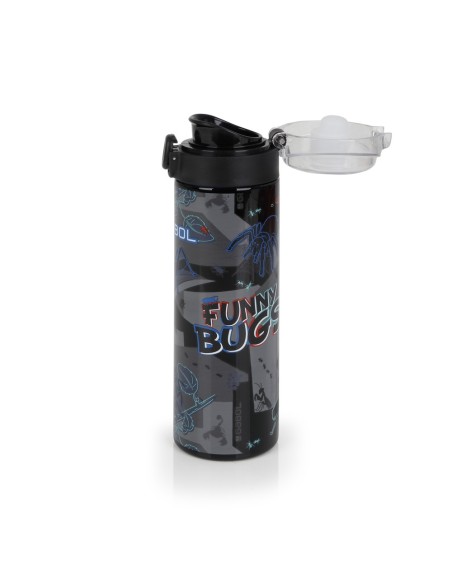 Botella Acero Inox. Infantil Gabol Bugs Negro Botella Ace...