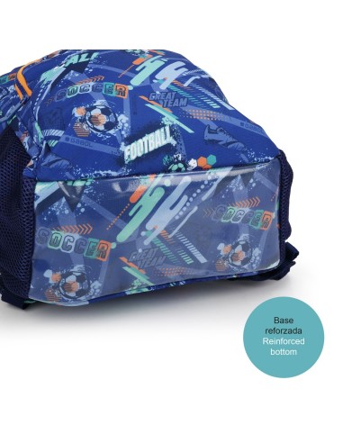 Mochila Escolar Adaptable Gabol Crew Azul Mochilas Escola...