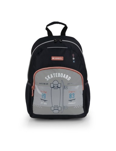 Mochila Escolar Adaptable Gabol Trick Gris Mochilas Escol...