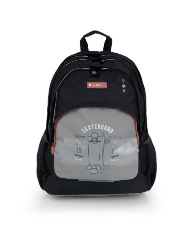 Mochila Tres Compartimentos Escolar Gabol Trick Gris Moch...