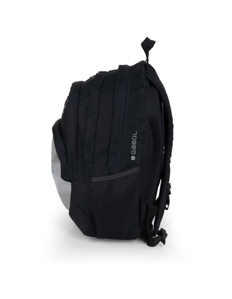 Mochila Tres Compartimentos Escolar Gabol Trick Gris Moch...