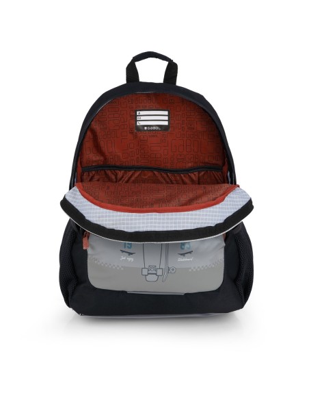 Mochila Tres Compartimentos Escolar Gabol Trick Gris Moch...