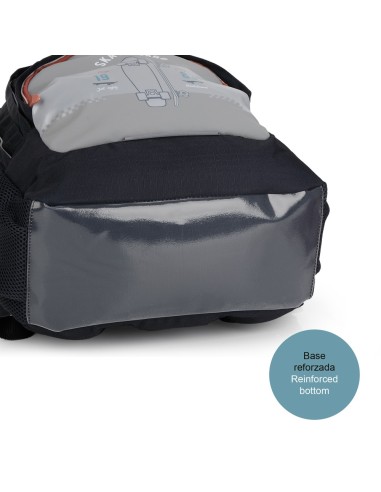 Mochila Tres Compartimentos Escolar Gabol Trick Gris Moch...