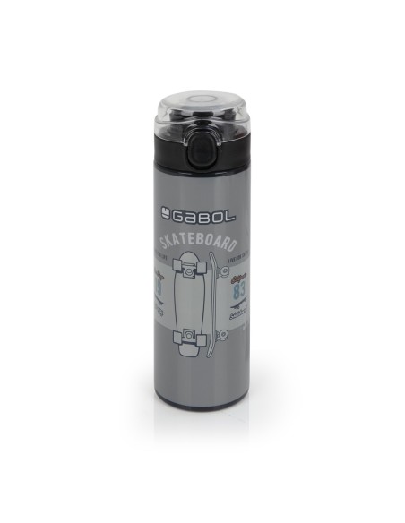 Botella Acero Inox. Infantil Gabol Trick Gris Botella Ace...