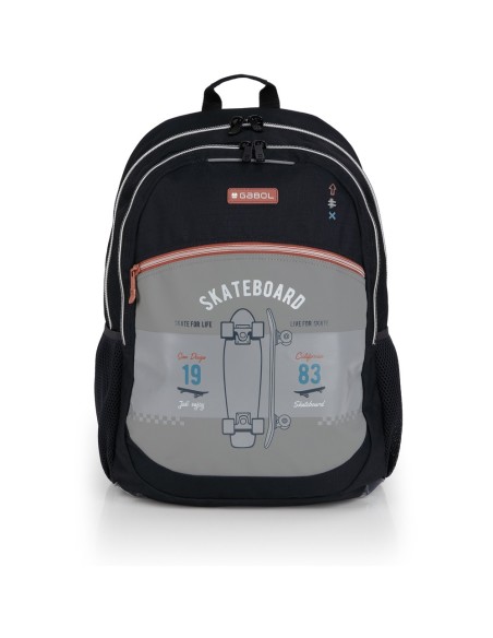 Mochila Escolar Adaptable Gabol Trick Gris Mochilas Escol...
