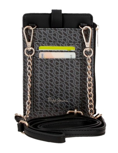 7725031 PORTAMOVIL BANDOLERA CON TARJETERO PJL MEGAN NEGRO