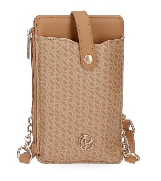 7725032 PORTAMOVIL BANDOLERA CON TARJETERO PJL MEGAN CAMEL