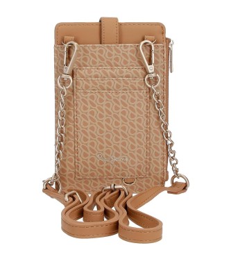 7725032 PORTAMOVIL BANDOLERA CON TARJETERO PJL MEGAN CAMEL 2
