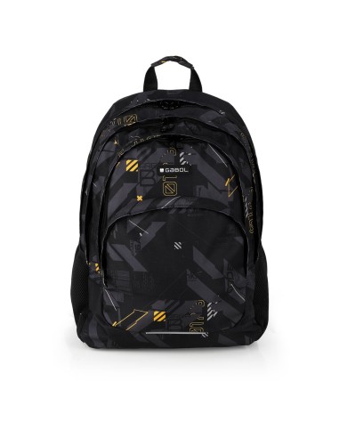 Mochila Tres Compartimentos Escolar Gabol Byte Negro Moch...