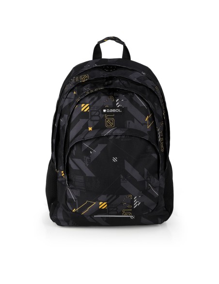 Mochila Tres Compartimentos Escolar Gabol Byte Negro Moch...