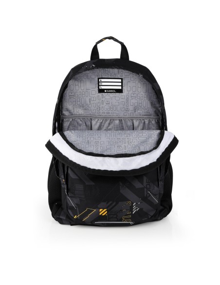 Mochila Tres Compartimentos Escolar Gabol Byte Negro Moch...