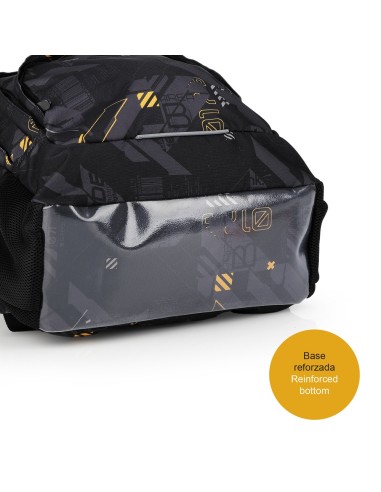 Mochila Tres Compartimentos Escolar Gabol Byte Negro Moch...
