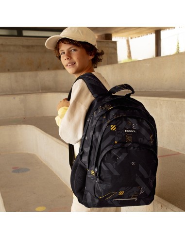 Mochila Tres Compartimentos Escolar Gabol Byte Negro Moch...