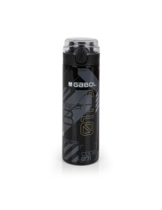 Botella Acero Inox. Infantil Gabol Byte Negro Botella Ace...