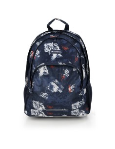 Mochila Tres Compartimentos Escolar Gabol Dash Azul Marin...