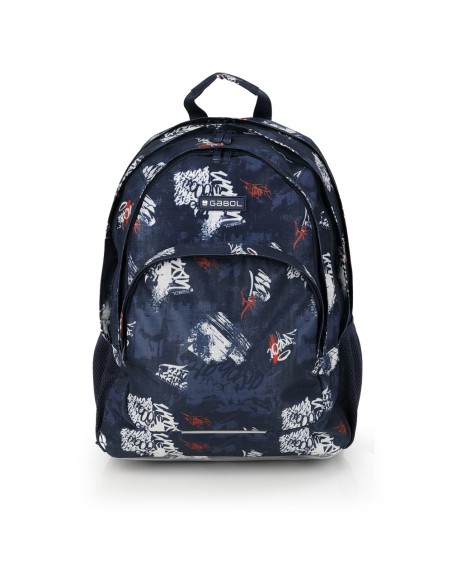 Mochila Tres Compartimentos Escolar Gabol Dash Azul Marin...