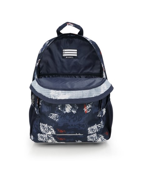 Mochila Tres Compartimentos Escolar Gabol Dash Azul Marin...