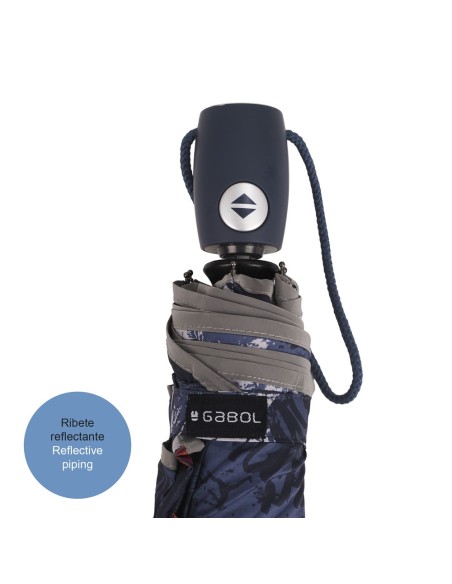 Paraguas Plegable 54Cm 7 ribs Gabol Dash Azul Marino Para...