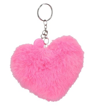 9470229 LLAVERO POMPÓN CORAZON FUCSIA 2