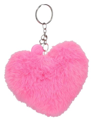 9470229 LLAVERO POMPÓN CORAZON FUCSIA