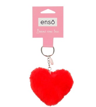 9580222 LLAVERO POMPÓN CORAZON ROJO