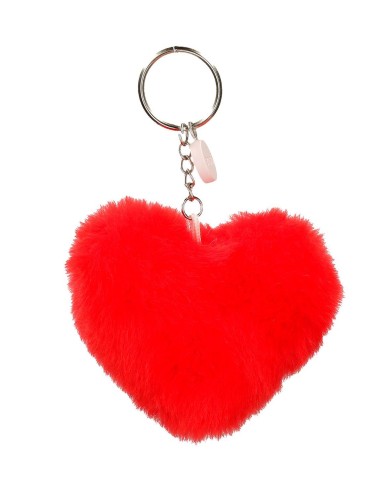 9580222 LLAVERO POMPÓN CORAZON ROJO