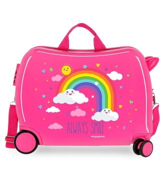 2189821 MALETA INF.ABS 4R.ARCOIRIS MOVOM ALWAYS SMILE FUCSIA