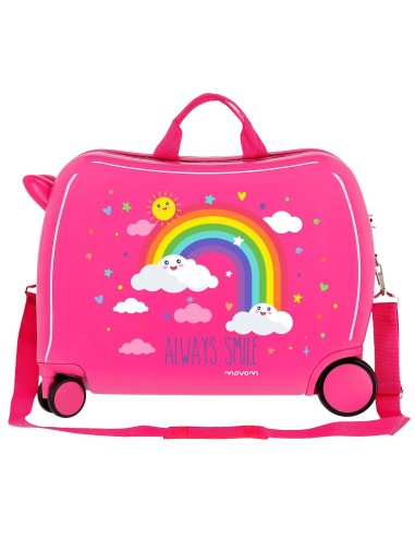 2189821 MALETA INF.ABS 4R.ARCOIRIS MOVOM ALWAYS SMILE FUCSIA