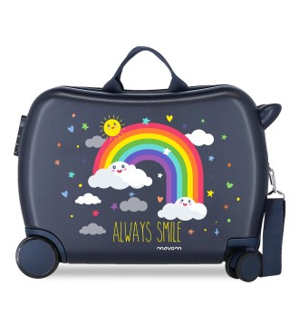 2189823 MALETA INF.ABS 4R.ARCOIRIS MOVOM ALWAYS SMILE MARINO