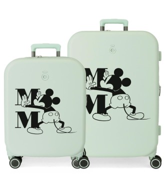 3669524 SET/2 TROLLEY ABS  55-70CM.4R. MICKEY HAPPINESS VERD