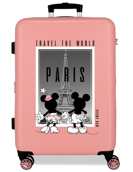 3671823 TROLLEY ABS 68CM.4R. MINNIE Y MICKEY PARIS NUDE