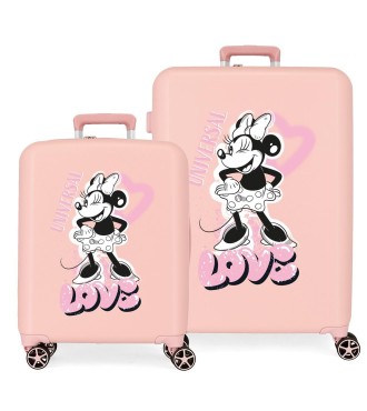 3739724 SET/2 TROLLEY  ABS 55-70CM.4R.MINNIE HEART NUDE
