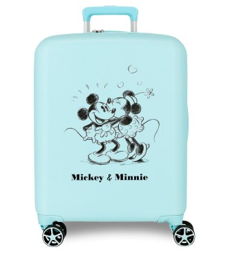 3739327 TROLLEY ABS 55CM.4R. MICKEY & MINNIE KISSES TURQUE