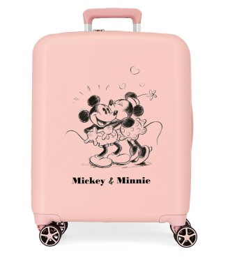 3739328 TROLLEY ABS 55CM.4R. MICKEY & MINNIE KISSES NUDE