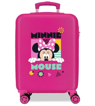 4021145 TROLLEY ABS 55CM.4R. MINNIE GEOMETRIC FUCSIA