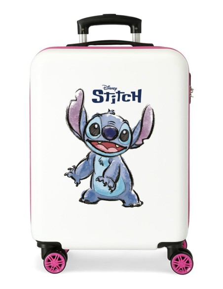 4041141 TROLLEY ABS 55CM.4R. ADORABLE STITCH BLANCO