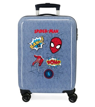 4611721 TROLLEY ABS 55CM.4R. SPIDERMAN DENIM