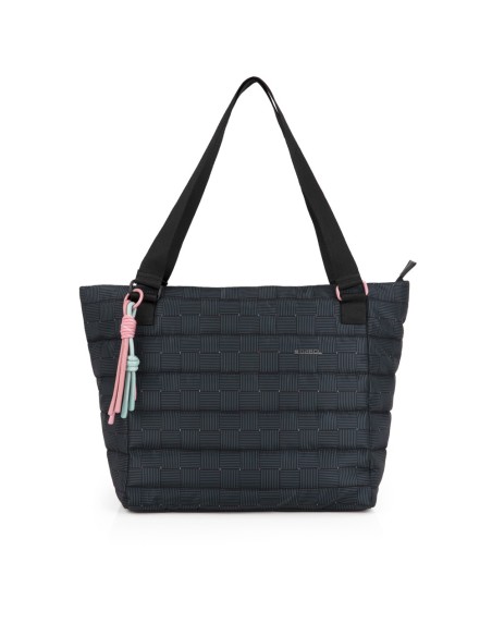 Bolso Doble Asa Larga Shopper Mujer Gabol Hanae Negro Bol...