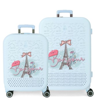9529521 SET/2 TROLLEY  ABS 55-70CM.4R.ENSO BONJOUR TURQUESA