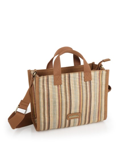Bolso Doble Asa Corta Mujer Gabol Amore Marrón Bolsos Muj...